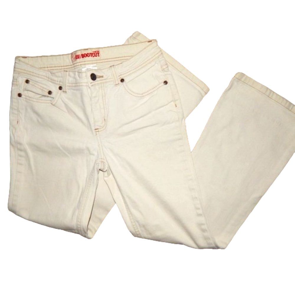 Faded Glory Women's 4P Stretch Bootcut Jeans Khaki Beige Pants Petite